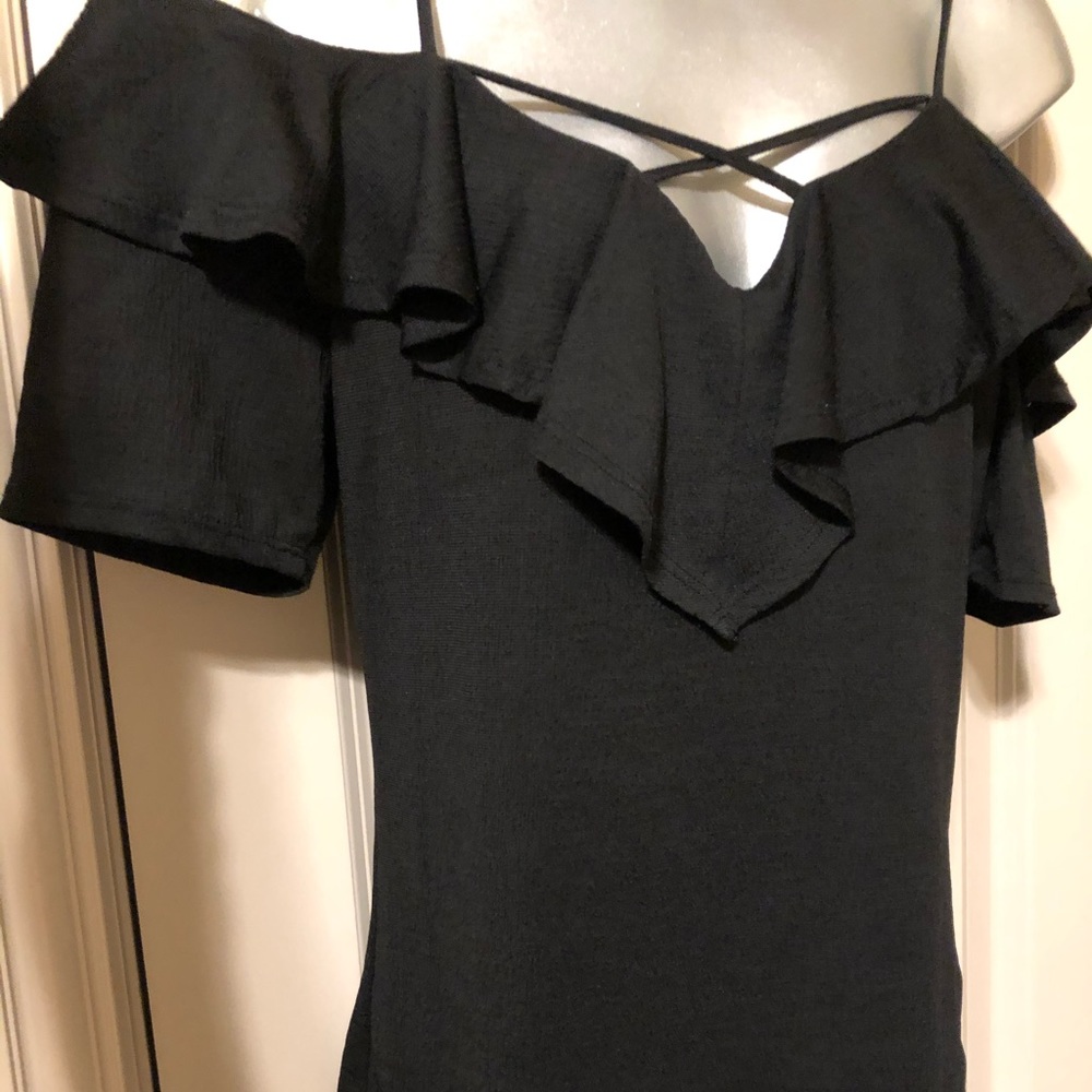Black shirt ruffles